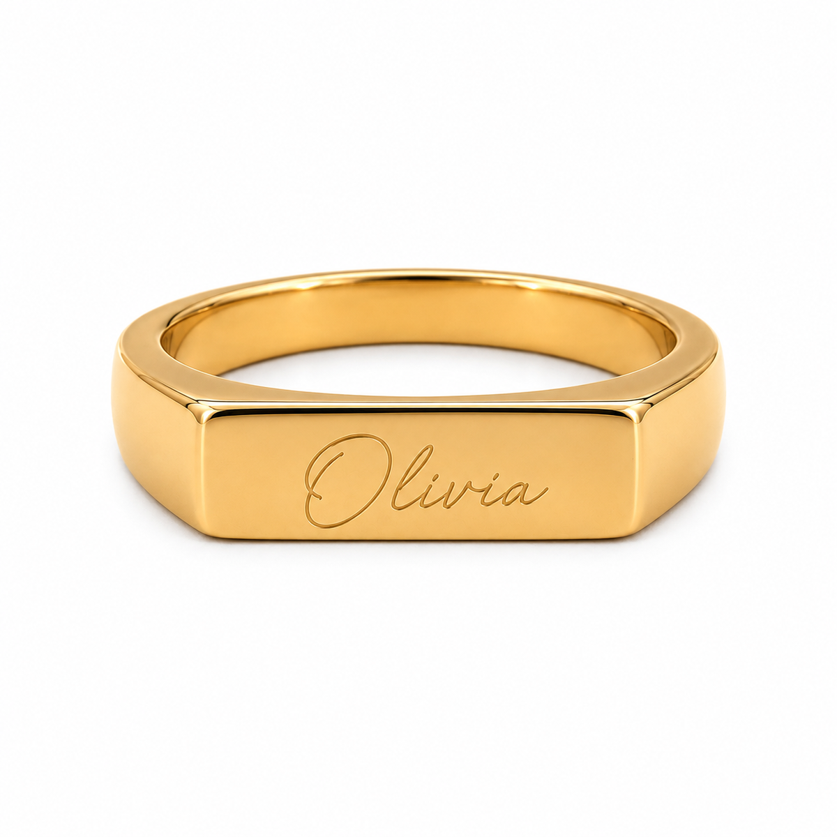 Custom Handwriting Signet Ring lifestyle photo - personalized handwriting signet ring styled Anthology Jewelry