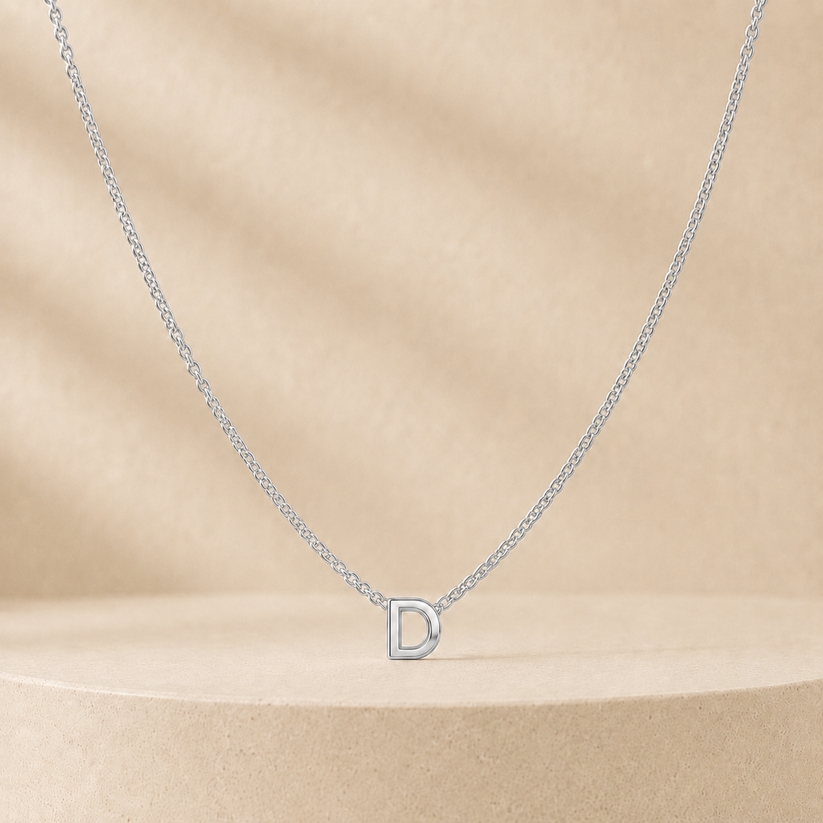 Custom Mini Letter Necklace Sterling Silver Initial D - Anthology Jewelry