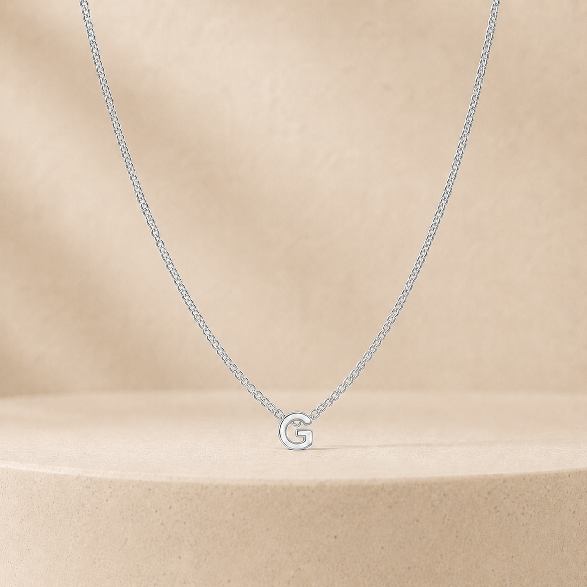 Custom Mini Letter Necklace Sterling Silver Initial G - Anthology Jewelry