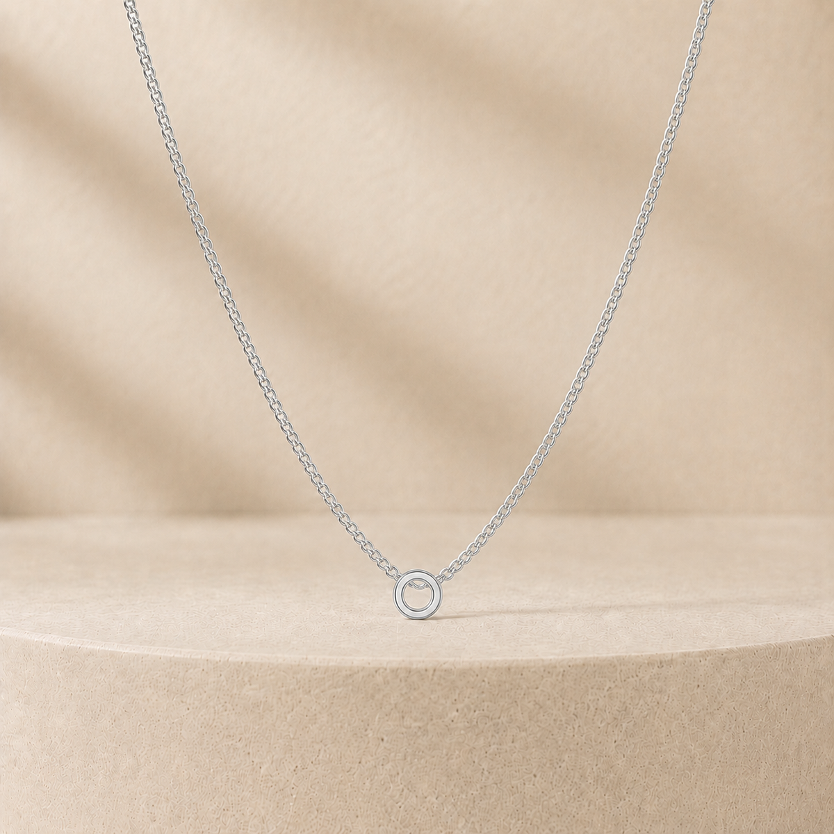 Custom Mini Letter Necklace Sterling Silver Initial O - Anthology Jewelry