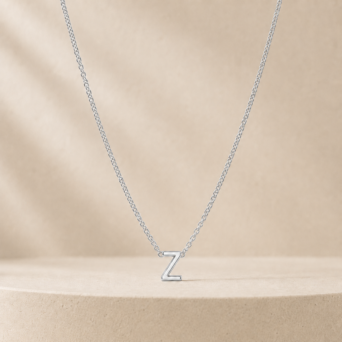 Custom Mini Letter Necklace Sterling Silver Initial Z - Anthology Jewelry