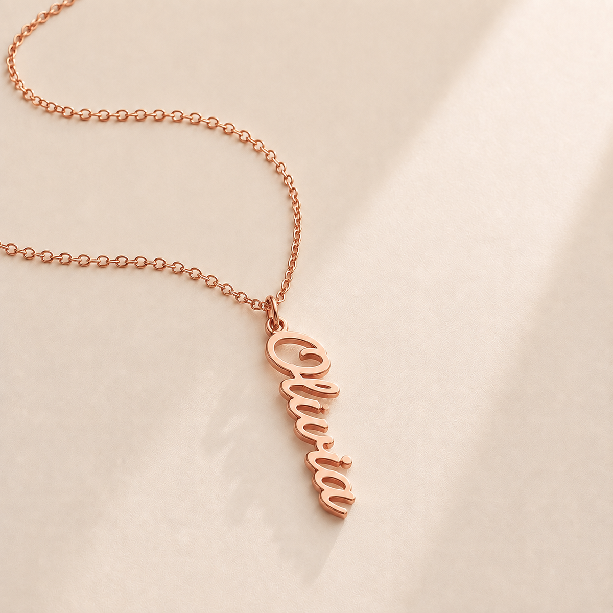 Custom name necklace cursive script styled - elegant script name jewelry Anthology Jewelry