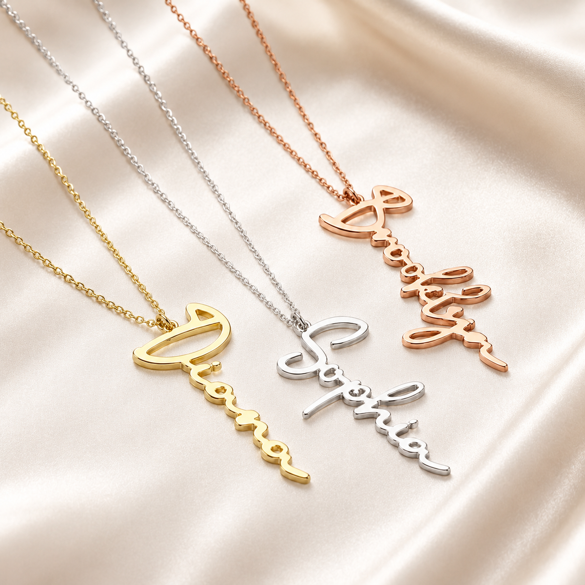 Elegant script name necklace in sterling silver – Anthology Jewelry Company