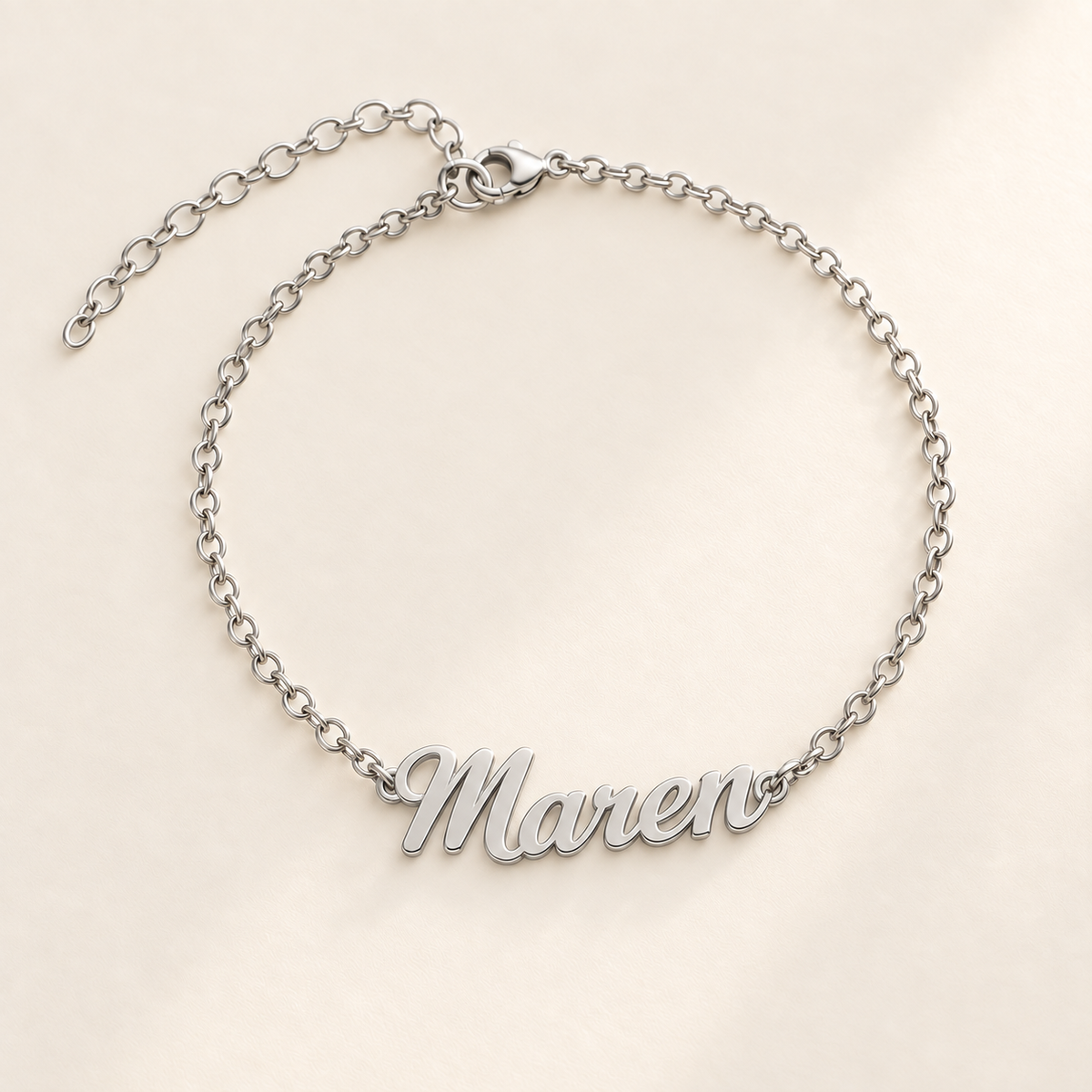 Custom Script Name Bracelet hero-silver photo - silver Maren bracelet same hero composition Anthology Jewelry
