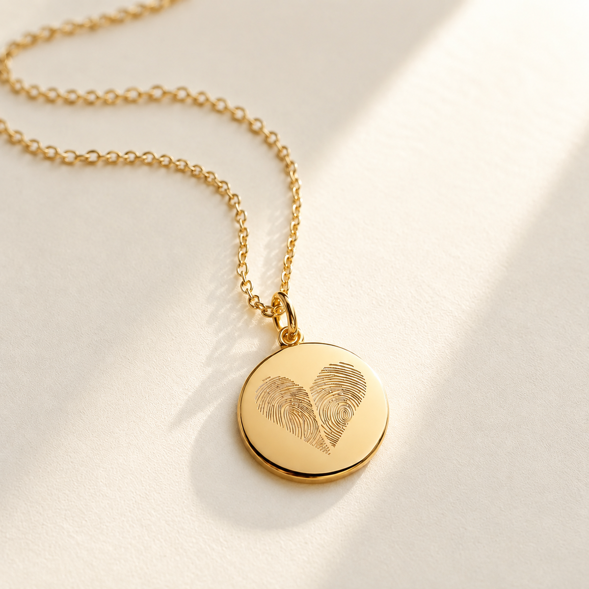 Custom Two Fingerprint Heart Necklace lifestyle photo - Anthology Jewelry
