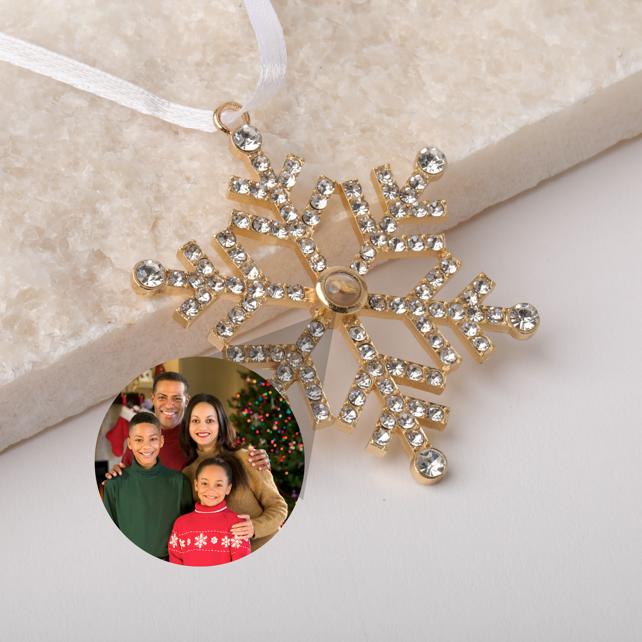 Limited edition snowflake photo ornament - personalized holiday keepsake Anthology