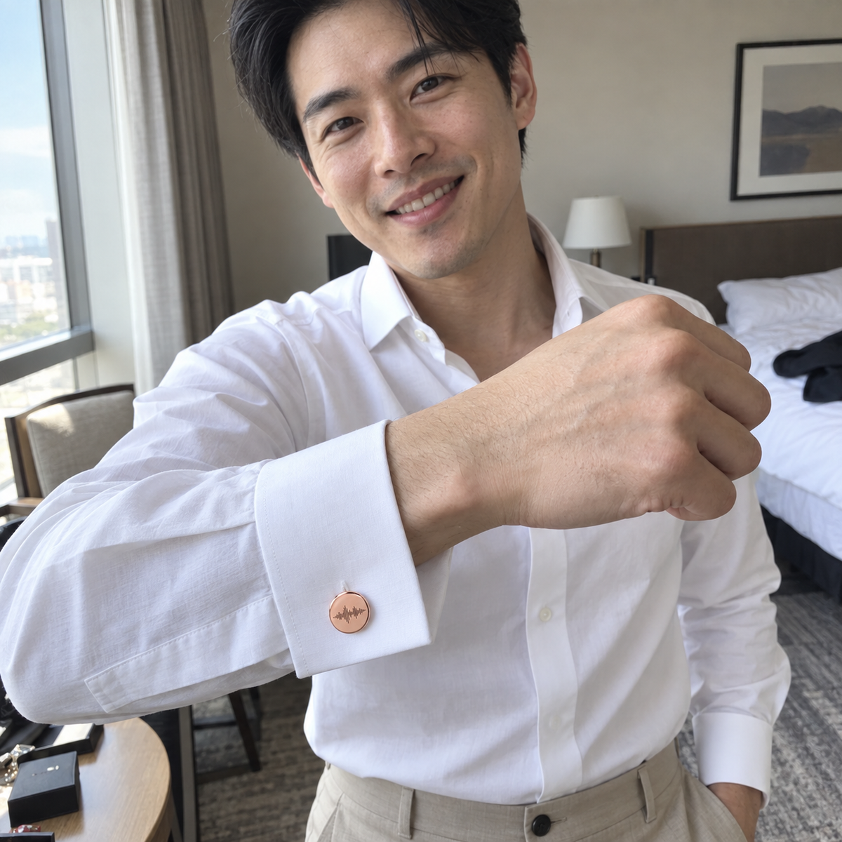 Custom Soundwave Cufflinks - Anthology Jewelry Company