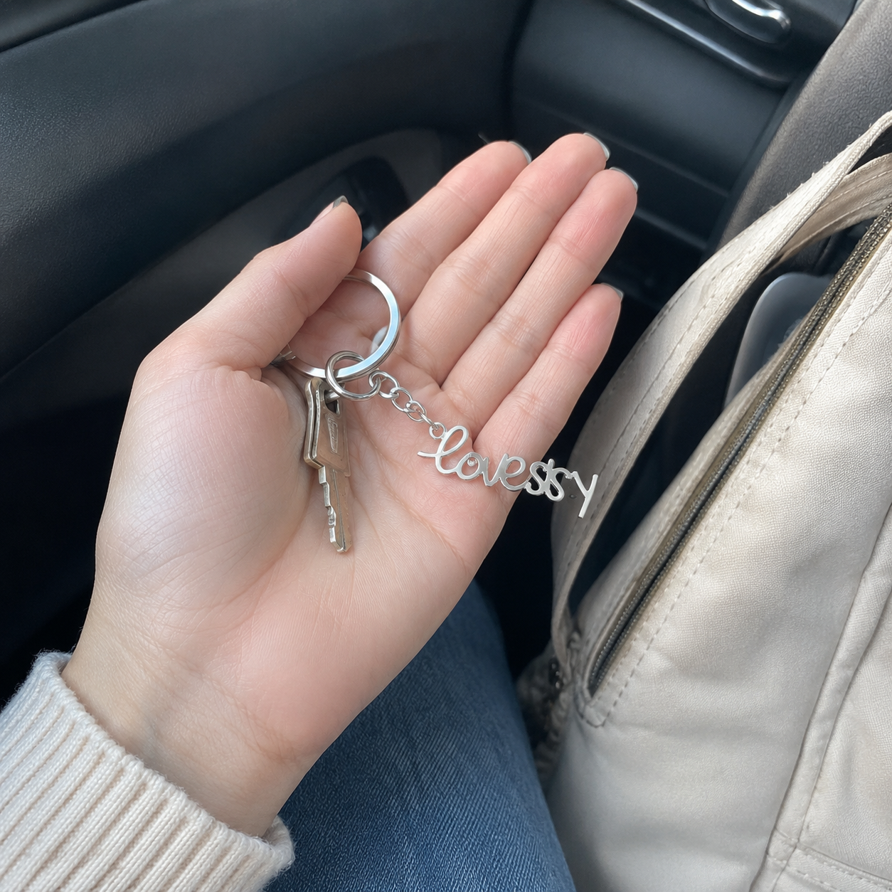 Custom Keychain in silver finish - Anthology Jewelry Company