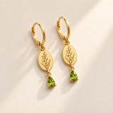 Custom Birth Flower & Birthstone Drop Earrings - Anthology Jewelry Company
