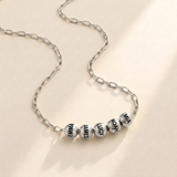 Custom Add-A-Bead Necklace silver hero photo - engraved name beads Anthology Jewelry