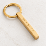 Gold classic column keychain with handwritten you've got this engraving
