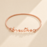 Custom Cuff Bracelet worn - personalized handwriting jewelry Anthology Jewelry.