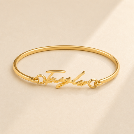Custom Cuff Bracelet - personalized handwriting jewelry Anthology Jewelry.