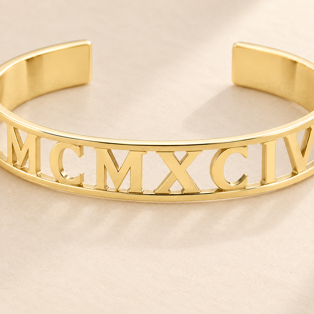 Custom Cut Out Cuff detail photo - gold openwork character lattice Anthology Jewelry