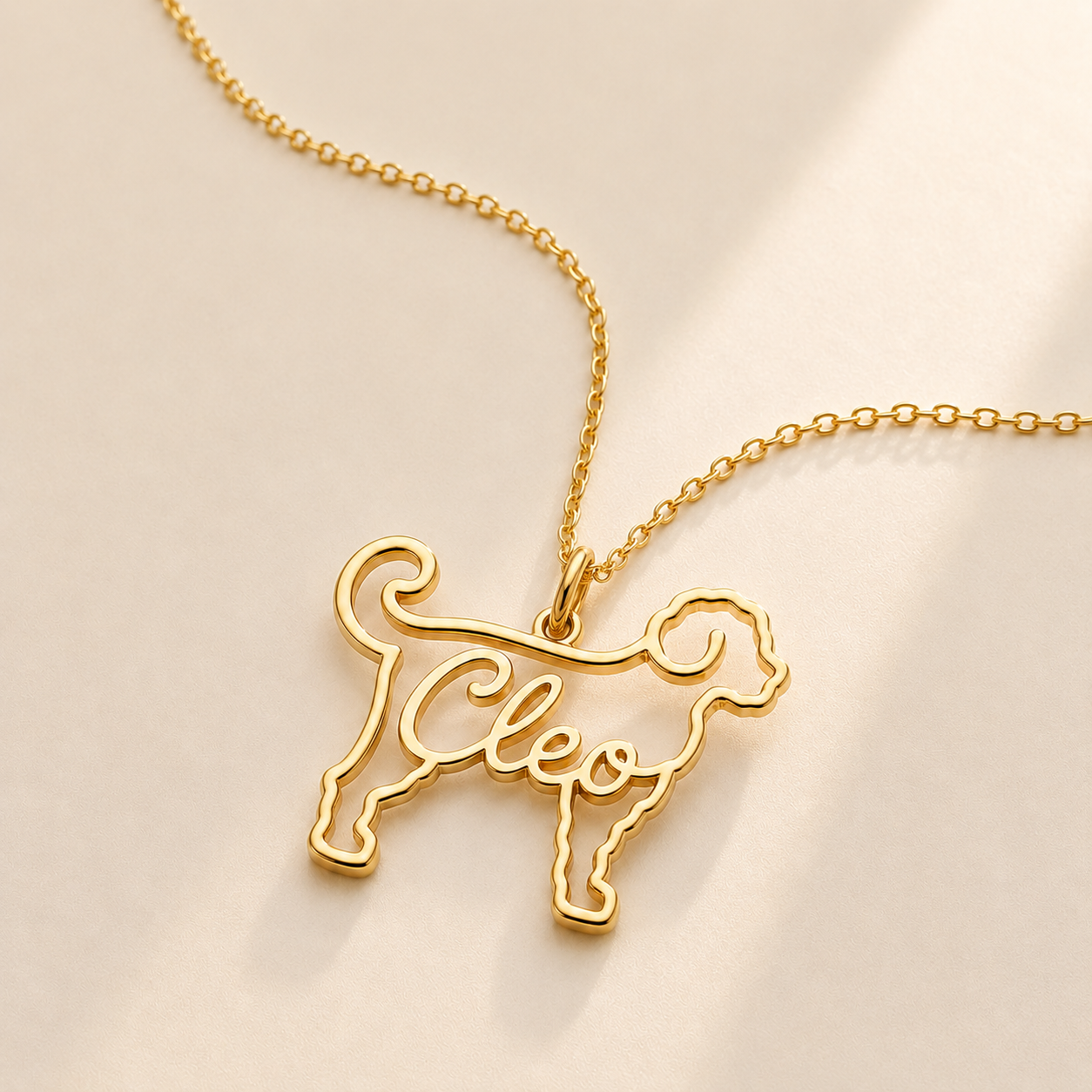 Custom dog necklace with name - personalized pet breed pendant Anthology Jewelry