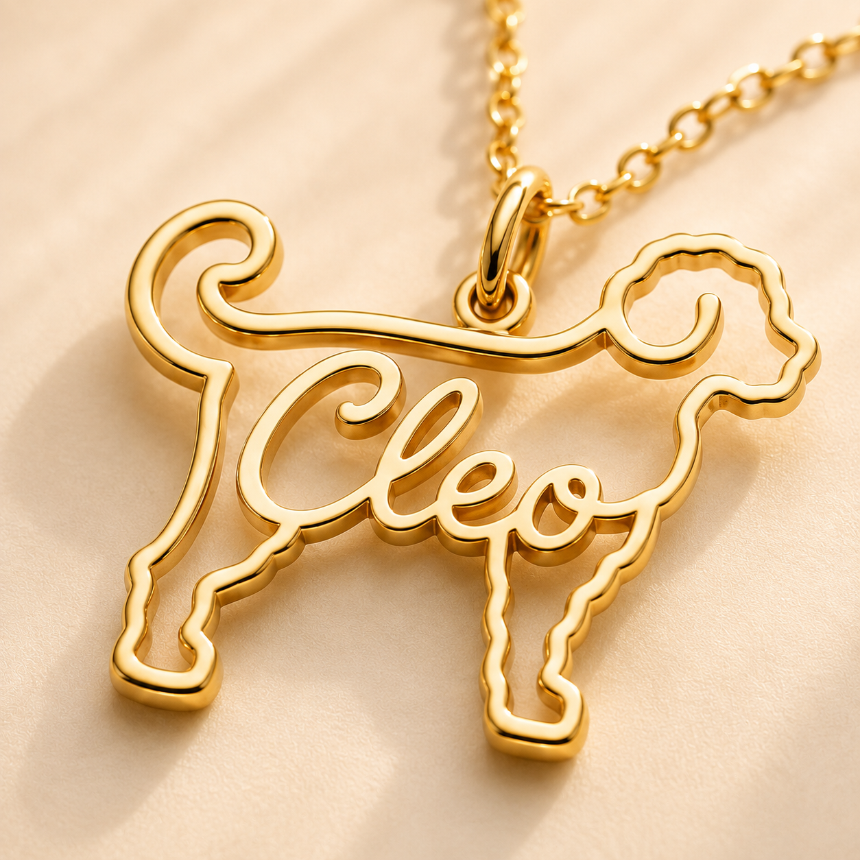 Custom dog necklace with name lifestyle - dog breed silhouette pendant gift Anthology Jewelry