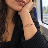Custom Drawing Cuff Bracelet UGC photo - rose gold open hand-drawn fish, generated design concept Anthology Jewelry