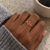 Custom Drawing Ring UGC photo - rose gold open hand-drawn leaf, generated design concept Anthology Jewelry