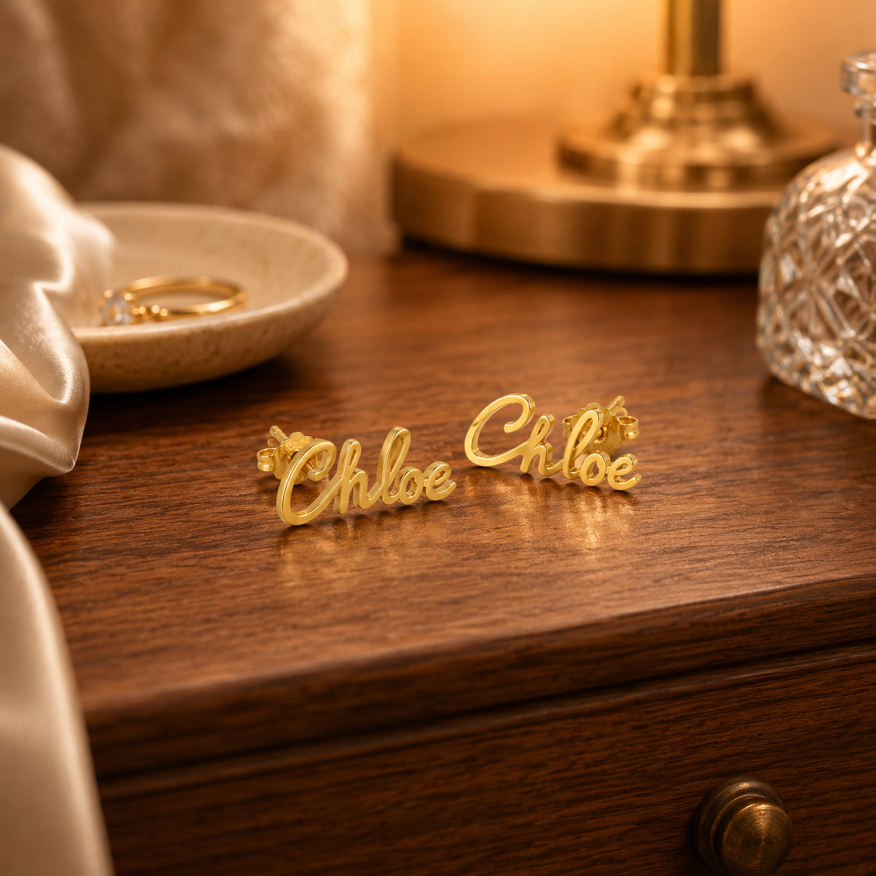 Custom Earrings in gold finish - Anthology Jewelry Company