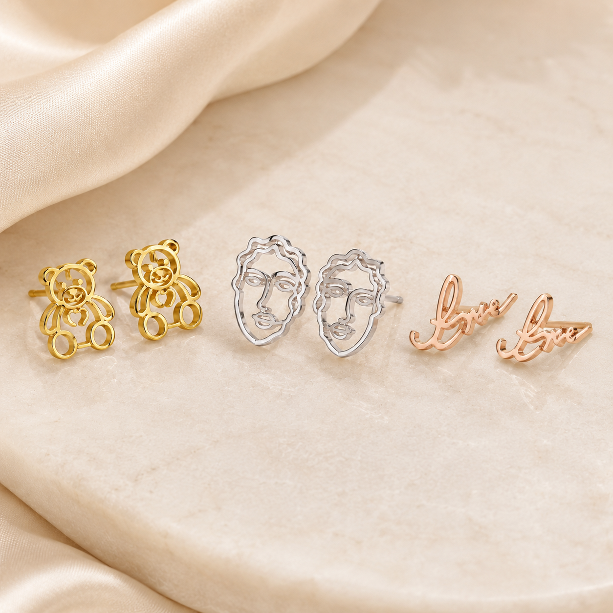 Custom Earrings in rose gold finish - Anthology Jewelry Company
