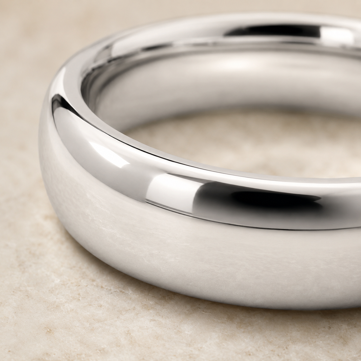 Custom Engravable Wedding Band Handwriting Engraving Close-Up - Interior Detail Anthology Jewelry.