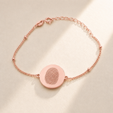 Custom Fingerprint Bracelet alternate angle detail - engraved fingerprint bracelet Anthology Jewelry