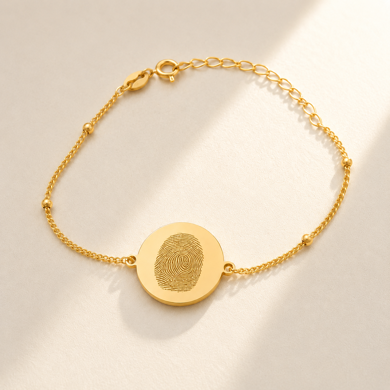 Custom Fingerprint Bracelet lifestyle photo - personalized engraved fingerprint bracelet Anthology Jewelry