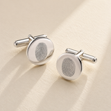 Custom fingerprint engraved cufflinks for men - Anthology Jewelry