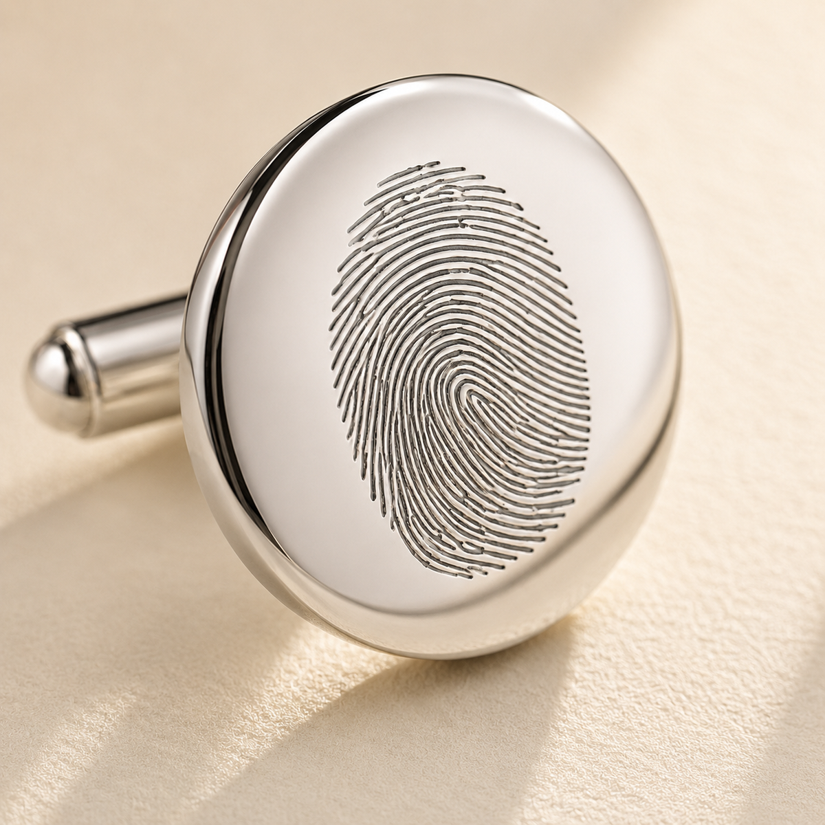 Custom fingerprint engraved cufflinks for men - Anthology Jewelry