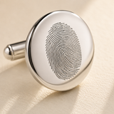 Custom fingerprint engraved cufflinks for men - Anthology Jewelry