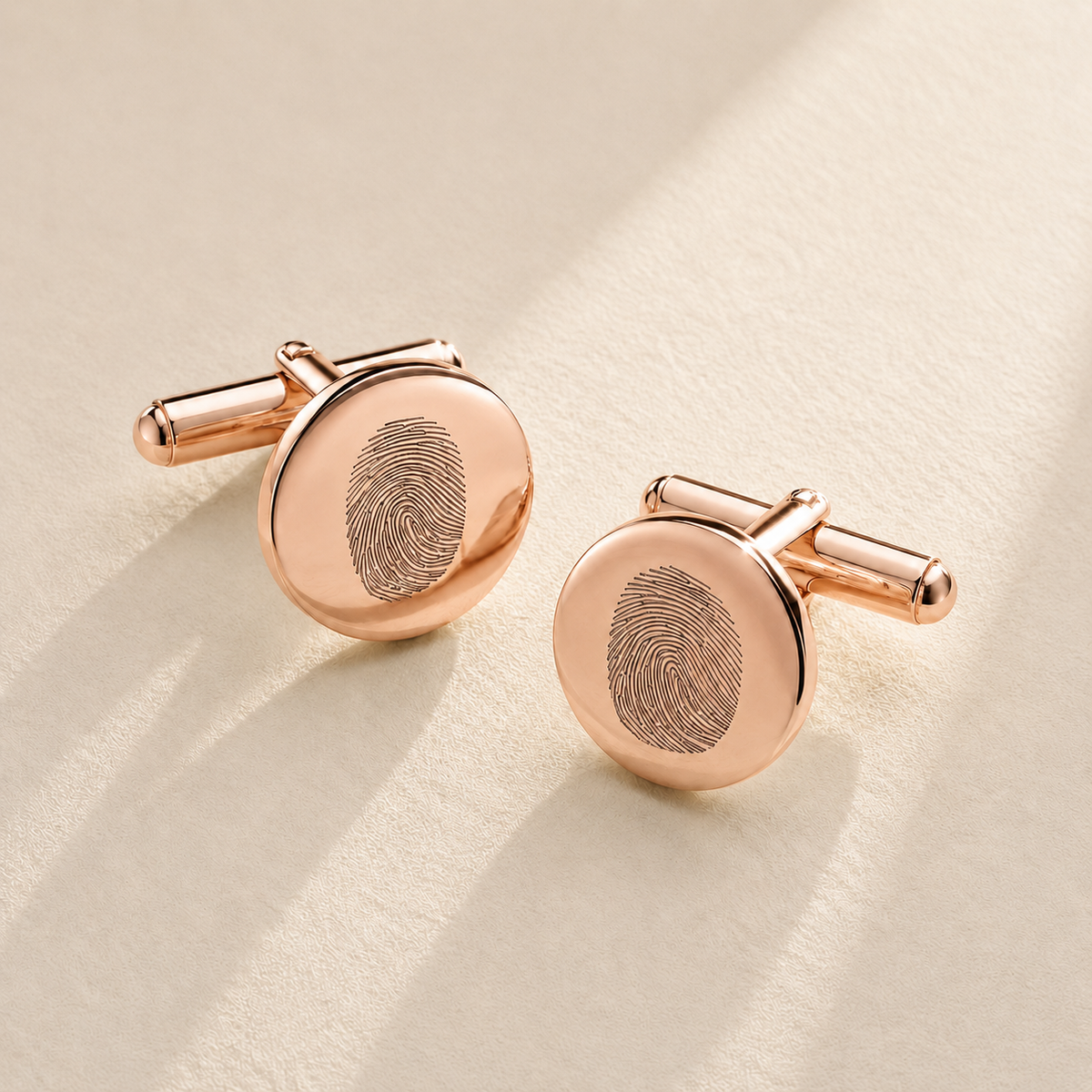 Custom fingerprint engraved cufflinks for men - Anthology Jewelry
