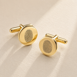 Custom fingerprint engraved cufflinks for men - Anthology Jewelry
