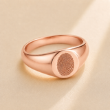 Custom Fingerprint Signet Ring alternate angle - engraved fingerprint ring Anthology Jewelry