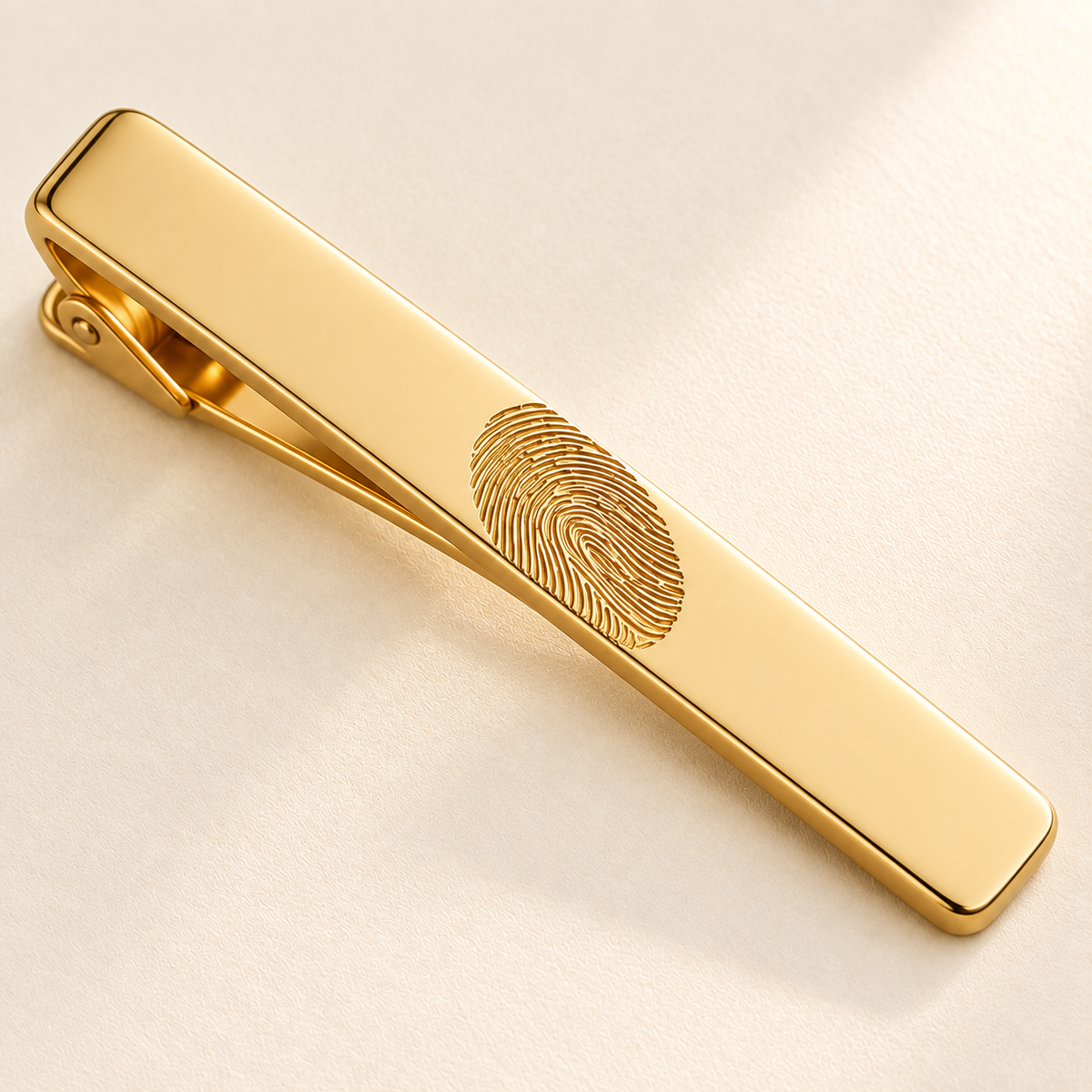 Custom Fingerprint Tie Clip detail 1 photo - macro fingerprint engraving Anthology Jewelry