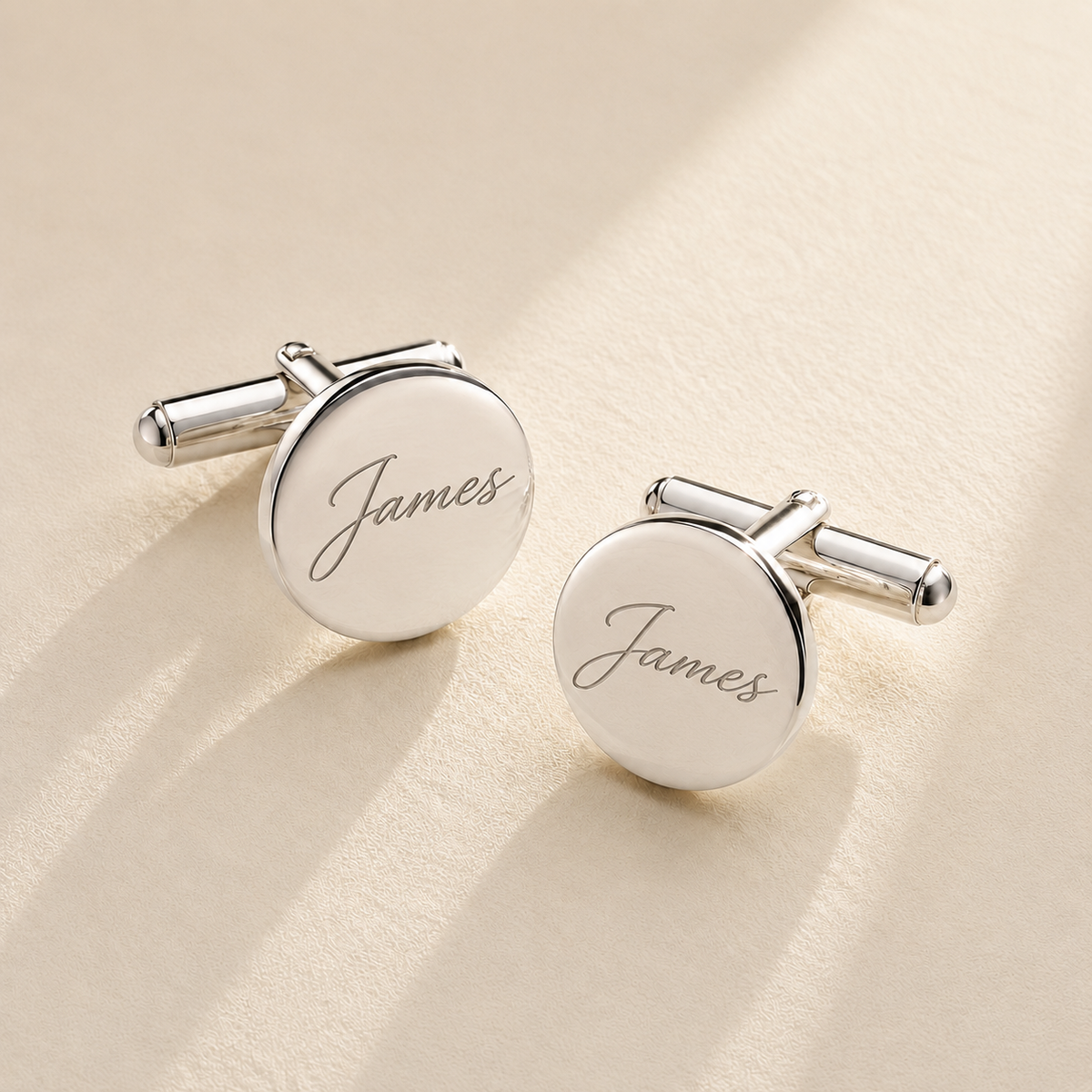 Custom handwriting engraved cufflinks for men - Anthology Jewelry