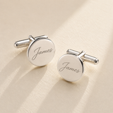 Custom handwriting engraved cufflinks for men - Anthology Jewelry