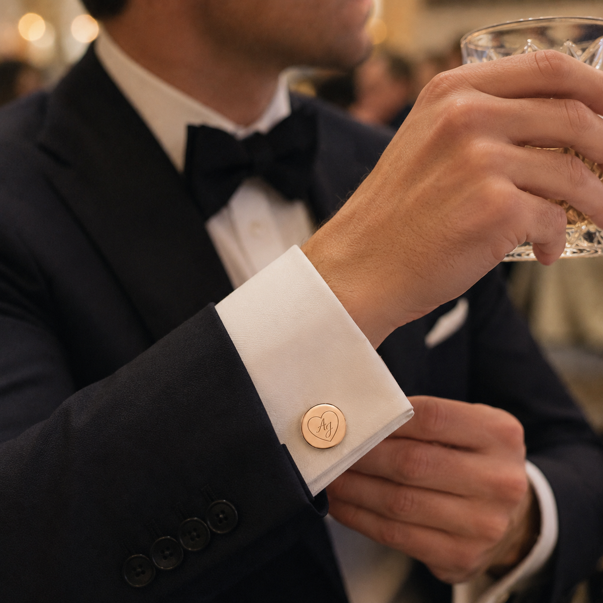 Custom handwriting engraved cufflinks for men - Anthology Jewelry