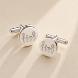 Custom handwriting engraved cufflinks for men - Anthology Jewelry
