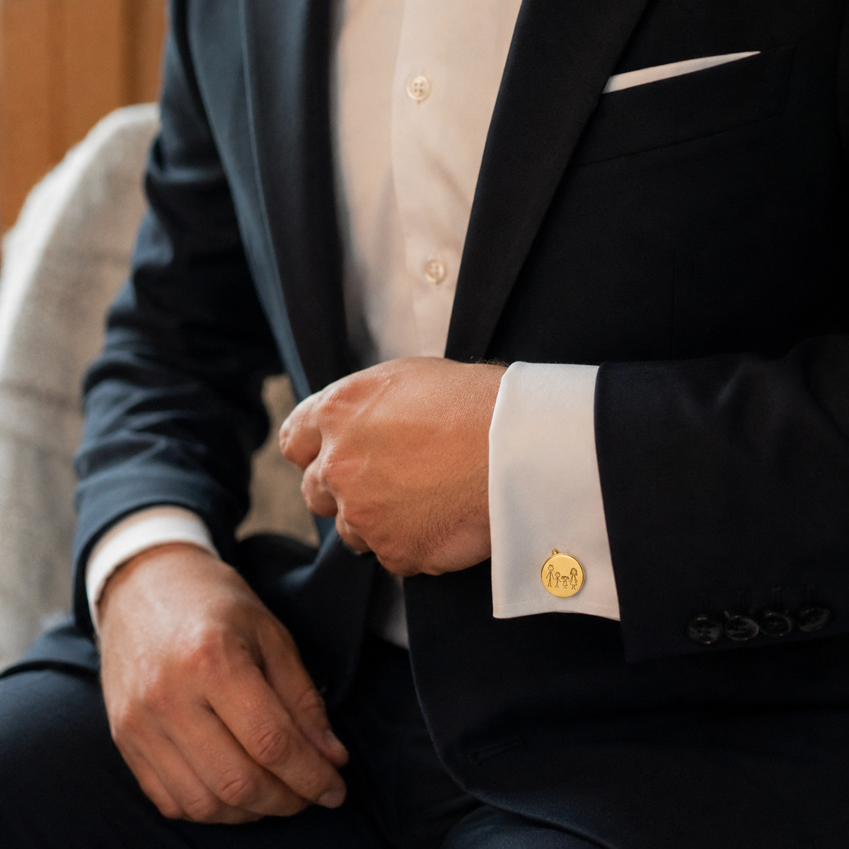Custom handwriting engraved cufflinks for men - Anthology Jewelry