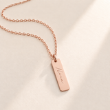 Custom Handwriting ID Necklace hero photo - rose-gold handwriting ID pendant Anthology Jewelry