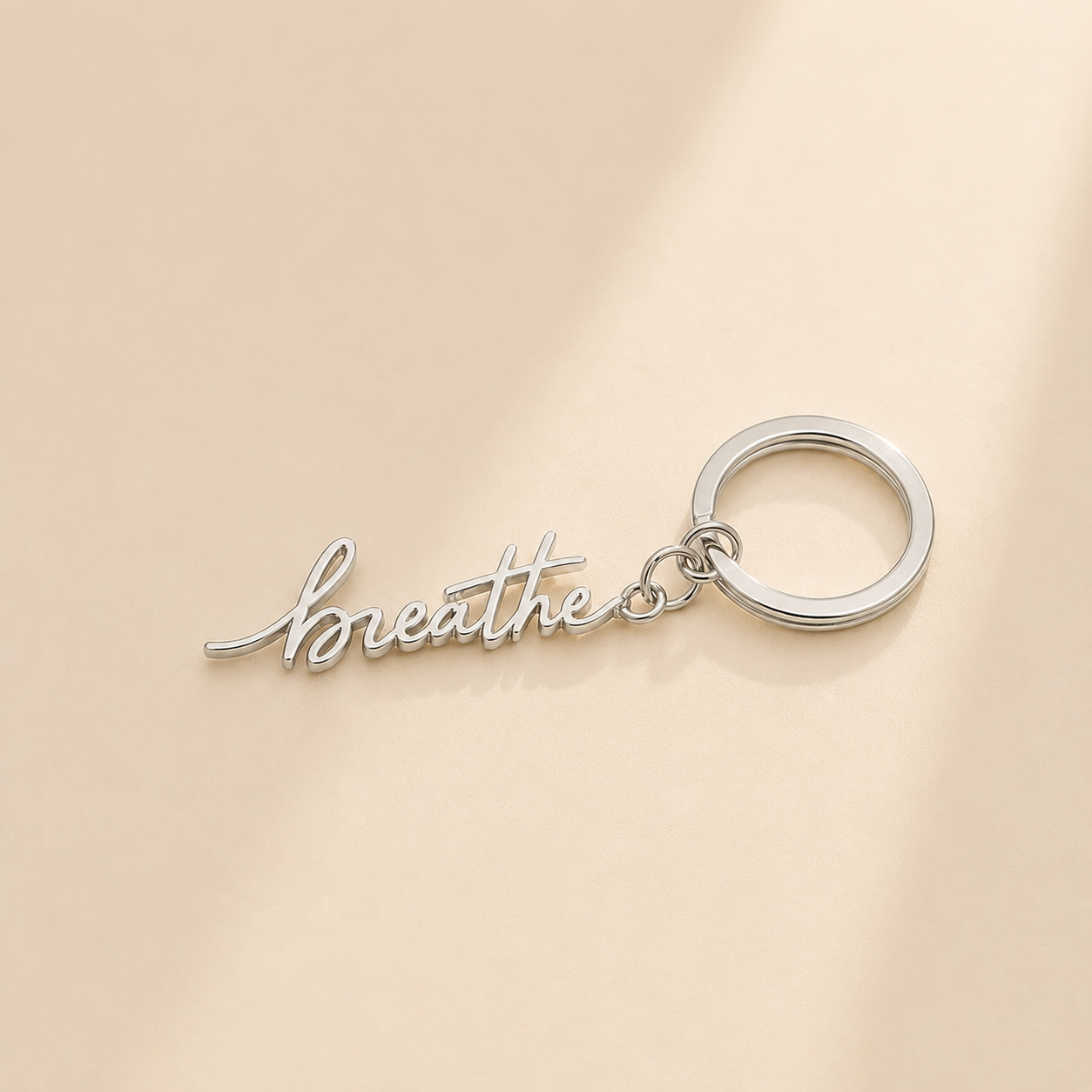 Custom Handwriting Keychain close up detail - cutout handwriting keychain Anthology Jewelry