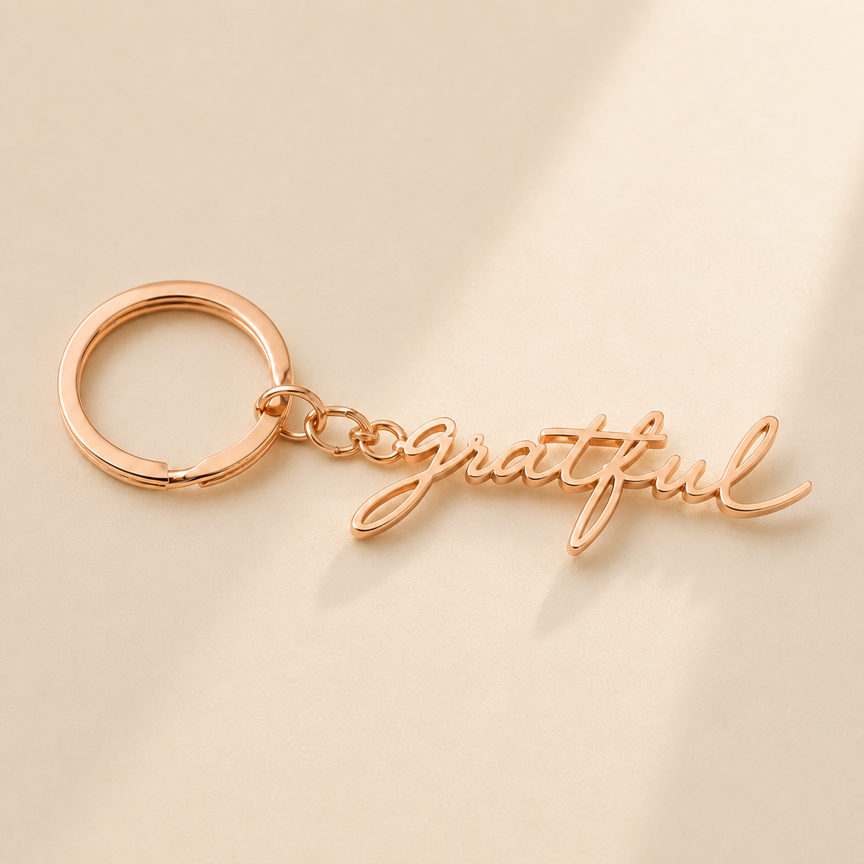 Custom Handwriting Keychain alternate angle detail - cutout handwriting keychain Anthology Jewelry