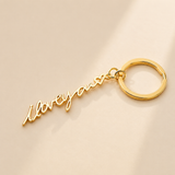 Custom Handwriting Keychain lifestyle photo - personalized handwriting keychain Anthology Jewelry
