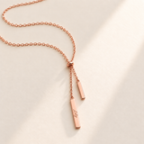 Custom Handwriting Lariat Necklace hero rose gold photo - rose gold handwriting lariat engraved Lily Anthology Jewelry