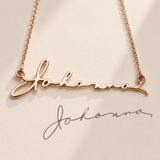 Custom Handwriting Necklace detail - personalized signature pendant Anthology Jewelry.