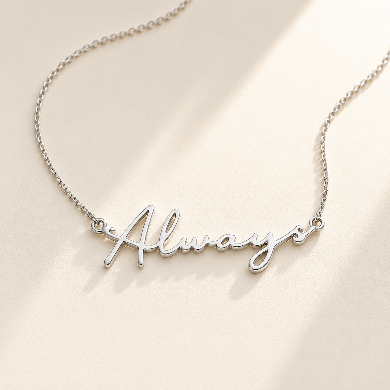 Custom Handwriting Necklace worn - personalized signature pendant Anthology Jewelry.