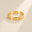 Custom Handwriting Ring 4mm Flat Band lifestyle photo - personalized signature ring Anthology Jewelry