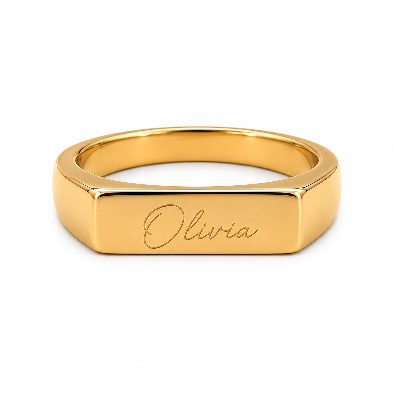 Custom Handwriting Signet Ring lifestyle photo - personalized handwriting signet ring styled Anthology Jewelry