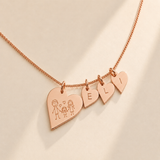 Custom Heart Necklace alternate angle detail - personalized engraved heart pendant Anthology Jewelry