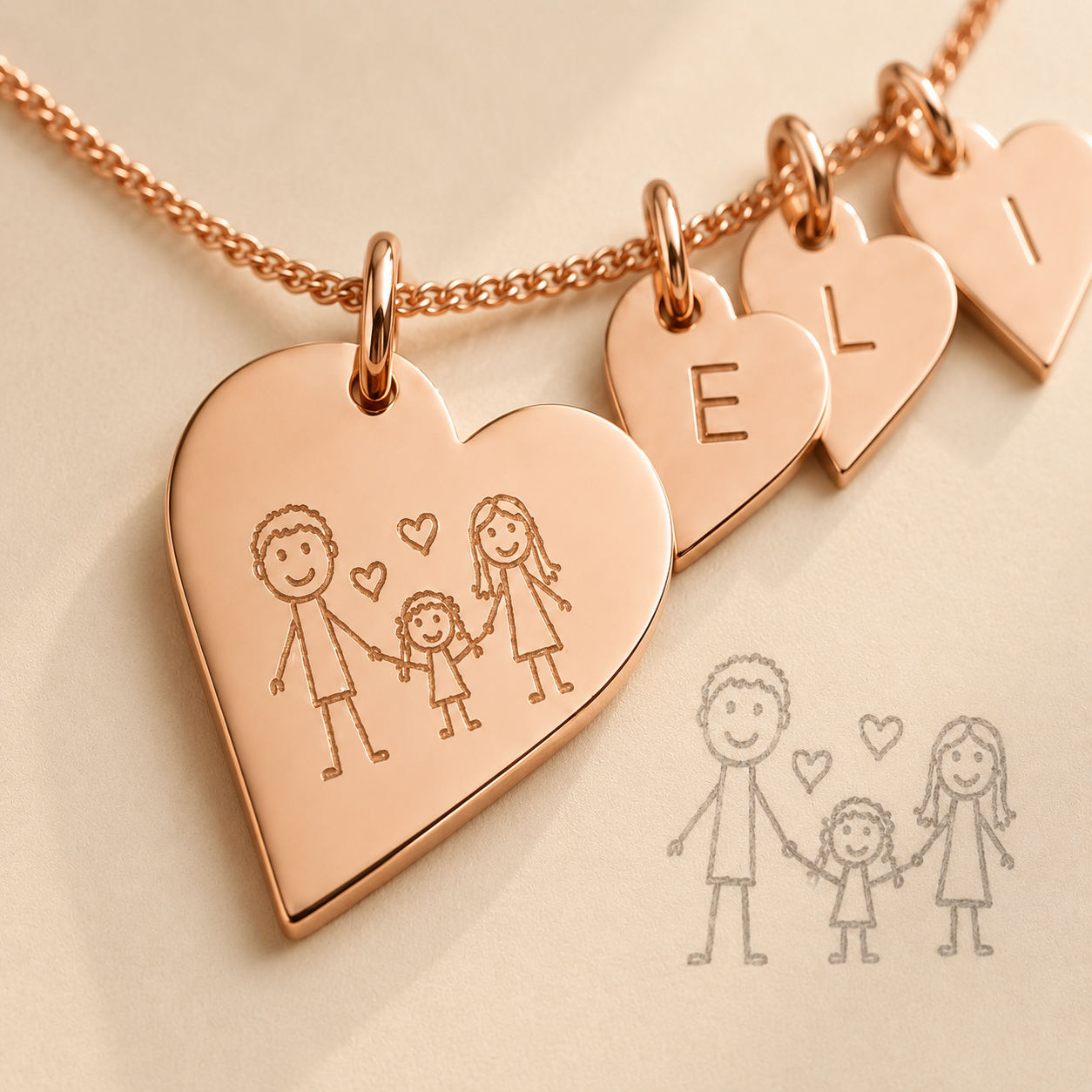 Custom Heart Necklace worn lifestyle photo - personalized heart pendant Anthology Jewelry